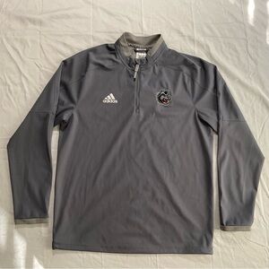 Adidas Sweater Mens Medium Gray 1/4 Zip Sportswear Baseball Athletic Pullover